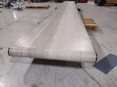USED DORNER 3200 SERIES FLAT BELT CONVEYOR END DRIVE