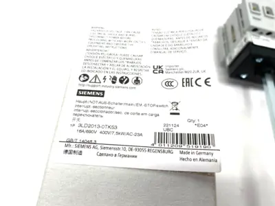 USED SIEMENS SENTRON ROTARY DISCONNECT EMERGENCY SWITCH 3-POLE 16A