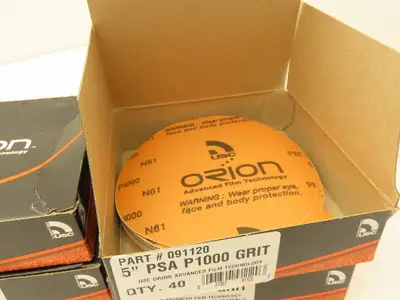 Orion 091120 5" PSA Sanding Discs 1000G Adhesive Aluminum Oxide 320ct 2 Case Lot
