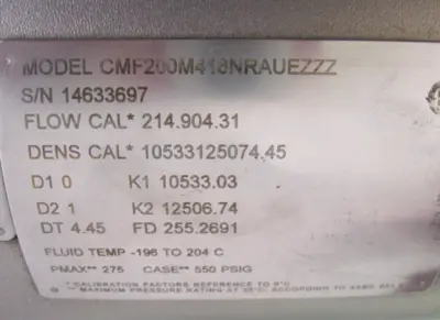 USED Micro Motion CMF200 M418NRAUEZZZ