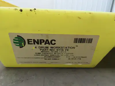 Enpac 5116-YE Spill Containment 4 Drum Platform 53x53" 6000lbs 40 Gal Lot of 4