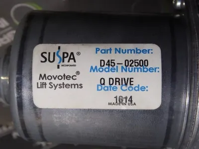 Suspa Incorporated MLS-00001E Motor/Actuator Assembly 340kg / 750lb Used
