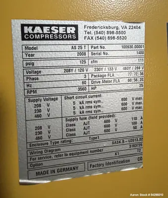 USED KAESER AS 25 T