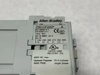 USED ALLEN-BRADLEY SER. A CONTROL RELAY 110/120V COIL 4-POLE