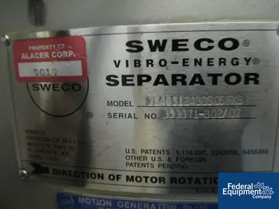 USED SWECO Sweco Bag Dump Station with 40" Screener