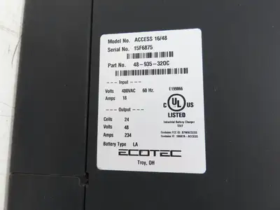 Powerhouse ECOTec Forklift Charger 48V 1170AH 234A 460V 3Ph