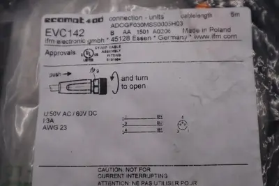 NEW IFM ECOMAT 400 EVC142, ADOGF030MSS005H03-EVC142 STOCK B-1626