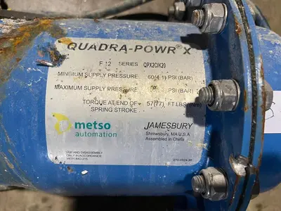 3.5" JAMESBURY QUADRA-POWR X METSO QPX2C/K20 100PSI V-BALL VALVE NELES S-54 W-26