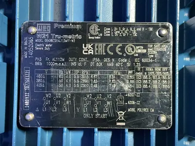 Used WEG 00436ET3YAL112MFFW2 Motors (misc) Ohio US | HGR 24 #1482340