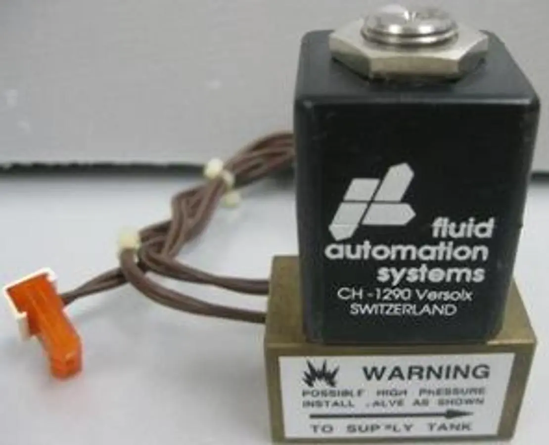 QTY. 2. FLUID AUTOMATION SYSTEMS CH-1290 VERSOIX S...