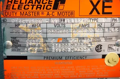 NEW RELIANCE ELECTRIC P14G7630M-YY A-C MOTOR 1.5 HP 1725 RPM 3 PH. P14G7630MYY