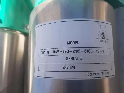 USED TRI-CLOVER 761TR 10W-29S-21/2-316L-12-1