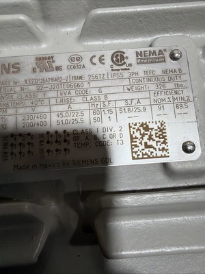 NEW Siemens 1LE23212BA216AB2-Z