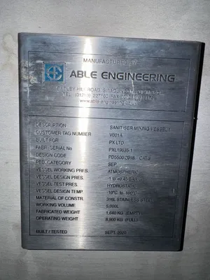 Used 2020 Able Engineering 5,000 LITRE Stainless Steel Tanks GB | Perry Equipment #1464117