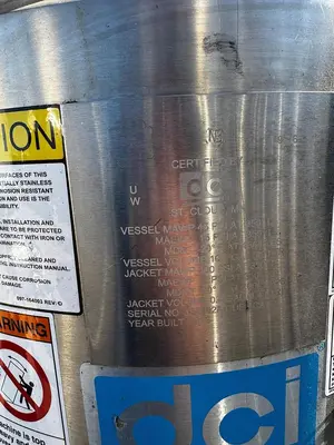 Tank, 10.6 Gallon (40 Liter), DCI, Agitated, Stainless Steel, 45 PSI, FV, #5991469