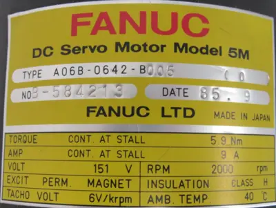 NEW FANUC A06B-0642-B005 SERVO MOTOR A06B0642B005
