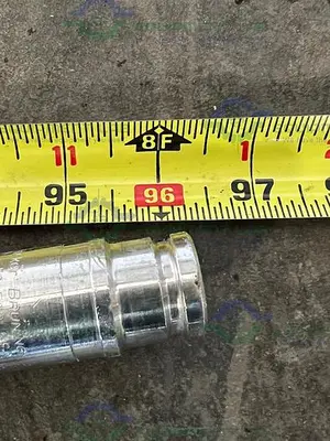 USED 96" STAINLESS STEEL BRAIDED HOSE W/ PARKER FS-502-8FP CONNECTOR TO THREADED