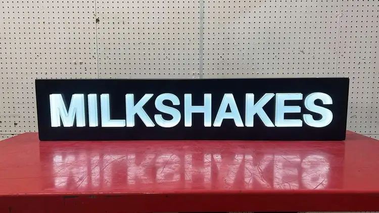 Used Falcon Restaurant Supply Used 50"x 10.25" Light Up Milkshakes Sign 115V - FG Restaurant Front of House Furnishings Illinois US | Falcon Restaurant Supply #1374964