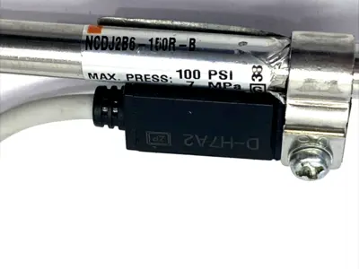 NCDJ2B6-150R-B | SMC  Pneumatic Cylinder 1/4" Bore 1-1/2" Stroke w/ D-H7A2 - Used