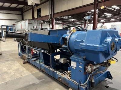 4.5" John Brown/Egan Ram Stuffer Extruder, 32:1 L/D, 250 Hp AC Motor