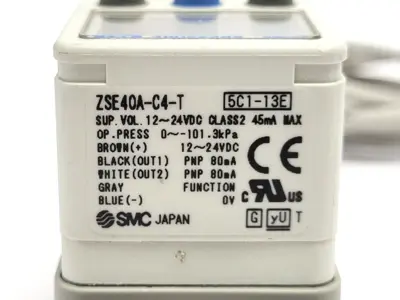 ZSE40A-C4-T-X501 | SMC  Digital Pressure Vacuum Switch 24 VDC 0-15 PSI -  Used