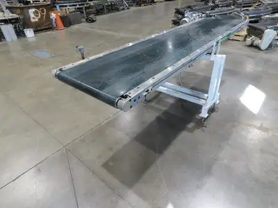 Gammerler 28"x8' 5" Slider Bed Conveyor 22" Flat Belt 125 FPM 480V Low Profile