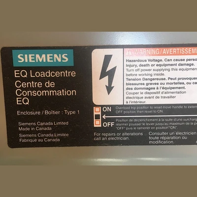 Siemens 100 Amp 24 Space 48 CCT Breaker Panel
