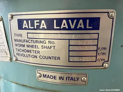 USED ALFA LAVAL BTPX 205 S