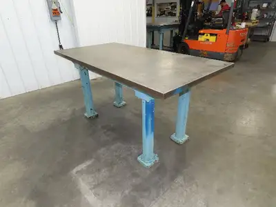 Vintage Precision Steel Welding Layout Table 72x36" Cast Iron 1-1/2" Thick Top