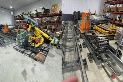 Used FANUC R-2000IB/125L ROBOT STAND MOUNTED ON 71' FANUC GEN VI RTU WITH R-30IB CONTROLLER, 2015 Load/Unload Systems | Harbor Machinery Inc. #1283370