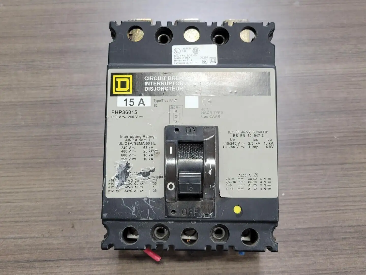 USED SQUARE D FHP36015