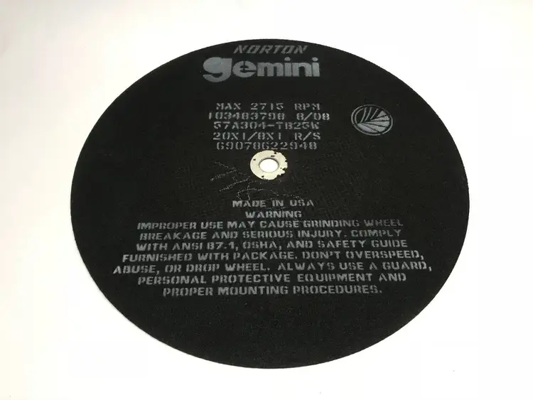 New | in-Stock Norton 20" x 1/8" Grinding Cutter Disc. Wheel, 2715 RPM Grinding Wheels Michigan US | Maverick Industrial Sales #1399824