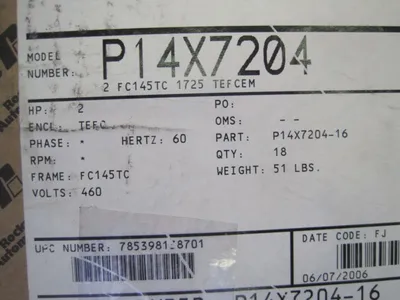 NEW RELIANCE ELECTRIC P14X7204 MOTOR 2HP