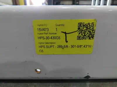 Hytrol HPS 43"W Conveyor Leg 84" Top Section Extension No Brackets WHITE