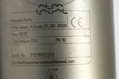 ALFA LAVAL TYPE UNIQUE SSV PNEUMATIC SEAT VALVE PN 10