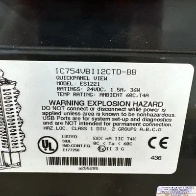 GE Fanuc IC754VBI12CTD-BB QuickPanel View Touch Monitor ES1221 Warranty 🇺🇸