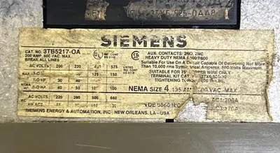 Used SIEMENS 3TB5217-OA PLC Contactors Ohio US | Surplus Asset Holdings #1236163