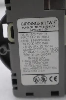 GIDDINGS & LEWIS M.1300.7372 R1 Input Module 24VDC SINK/SOURCE STOCK 640-D