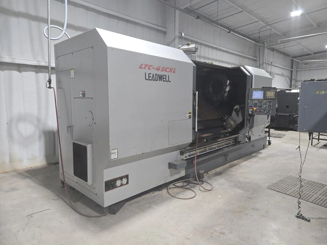 2011 Leadwell LTC-45CXL CNC Lathe w/ Tailstock and Indexer, 12 Slot Turret, Conveyor, 3-Jaw Chuck,