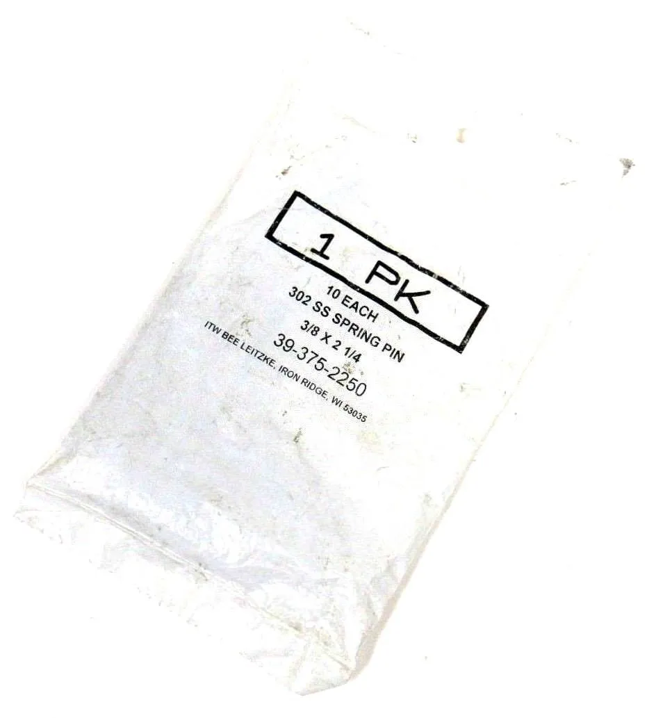 NEW LOT OF 10 ITW 39-375-2250 SPRING PIN 302 SS 3/8 x 2 1/4 393752250