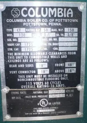 Used 2012 COLUMBIA CT Boilers Florida US | C3 SURPLUS LLC #1262436
