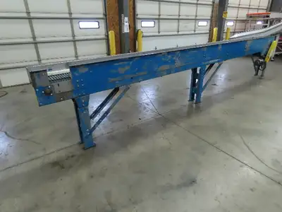 New London Engineering 8"x 20' Plastic Roller Belt Accumulating Conveyor 30 FPM