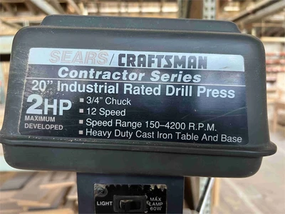 Used CRAFTSMAN 20" INDUSTRIAL RATED DRILL PRESS Drill Press (Woodworking) California US | MachineryMax #1321430