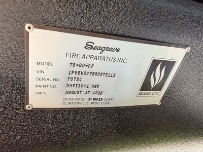 Used 1995 SEAGRAVE PUMPER TB-60-DF Fire Trucks Michigan US | Miedema Asset Management Group #1402466
