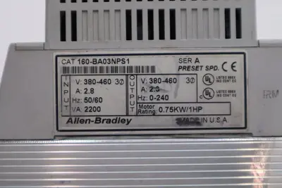 ALLEN BRADLEY 160-BA03NPS1 AC 1HP 380-460V-AC 0-240HZ DRIVE STOCK H651A