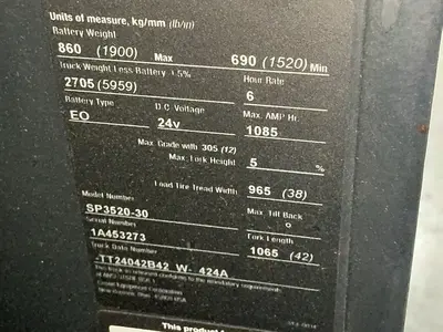 Used CROWN SP352030 Electric Lifters Ohio US | HGR 24 #1446261
