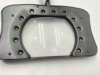USED O.C. WHITE GREEN-LITE 7" X 5.25" RECTANGLE ESD SAFE MAGNIFYING LAMP