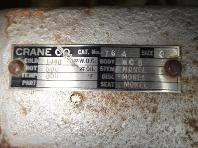 Crane 4", Class 600, WCB, Gate Valve