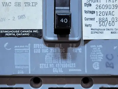 USED WESTINGHOUSE HFB2040