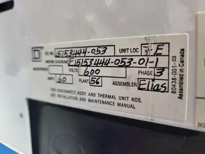 USED SQUARE D MODEL 6